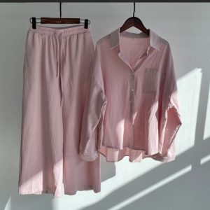 Light Pink Co rrd 2 Piece Stiched Dress