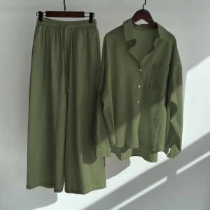 Olive Co rrd Stiched 2 Piece Dress For Women