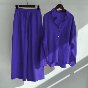 Royal Blue Co rrd Stiched Dress For Women