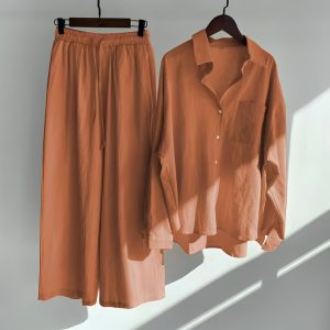 rust Co ord 2 Piece Stiched Dress For Women