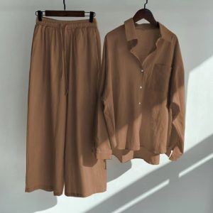 Brown Co rrd 2 Piece Stiched Dress For Women