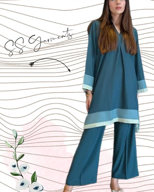 Tourquise 2 Piece Stiched Dress