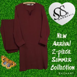 Chocolate Brown 2 Piece Stiched Dress